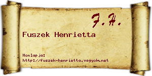 Fuszek Henrietta névjegykártya