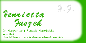 henrietta fuszek business card